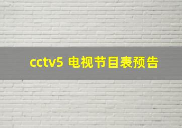 cctv5 电视节目表预告